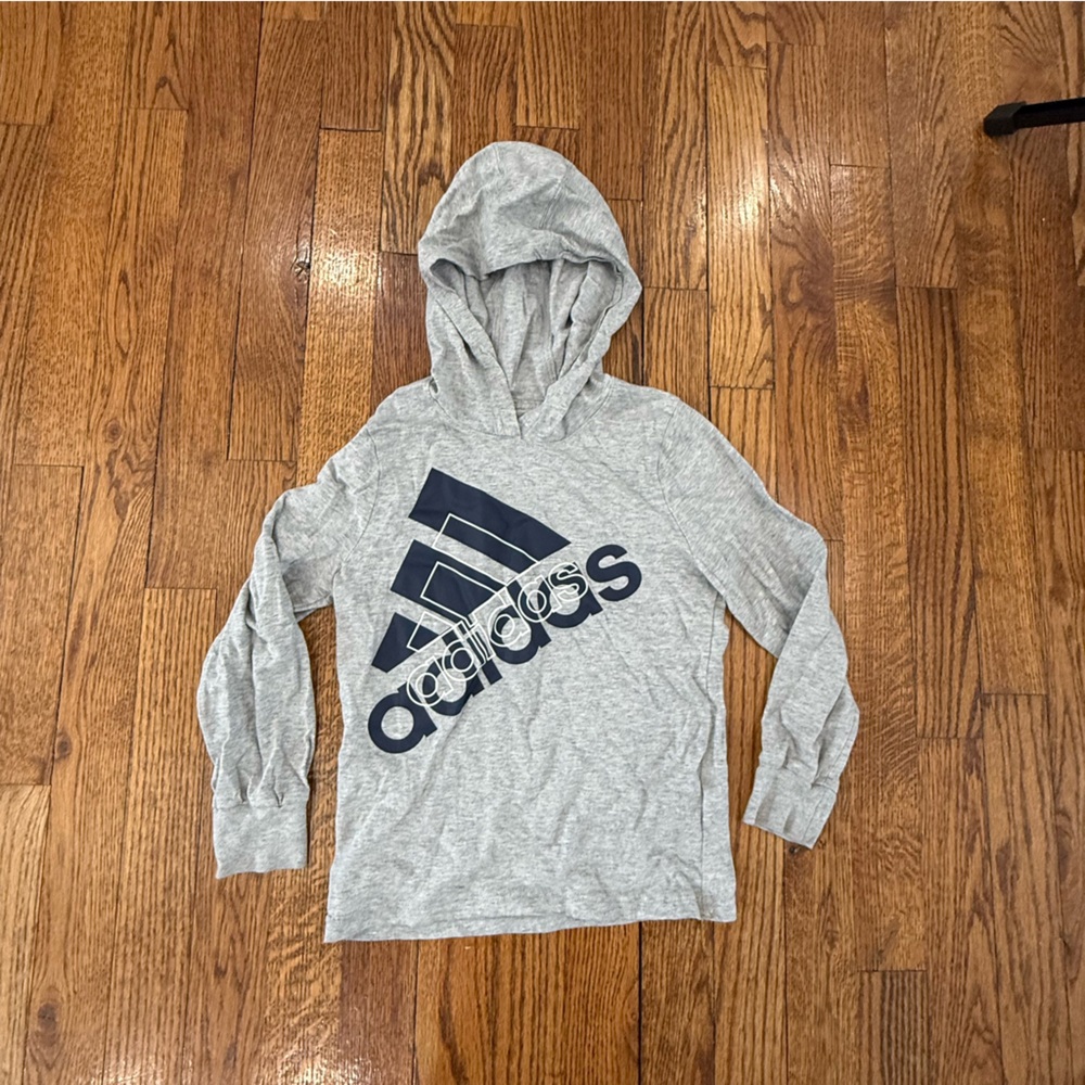 Adidas Gray Long Sleeve with Hoodie - Size 5